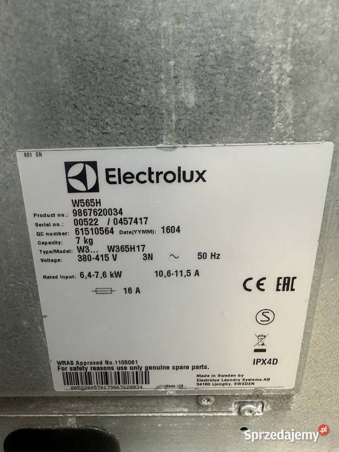 Zestaw Przemysłowy Pralka i Suszarka Electrolux Połczyn-Zdrój