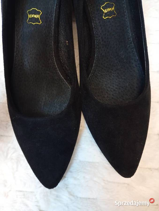 40 Leather Czarne czółenka wieczorowe ze Czółenka sprzedam