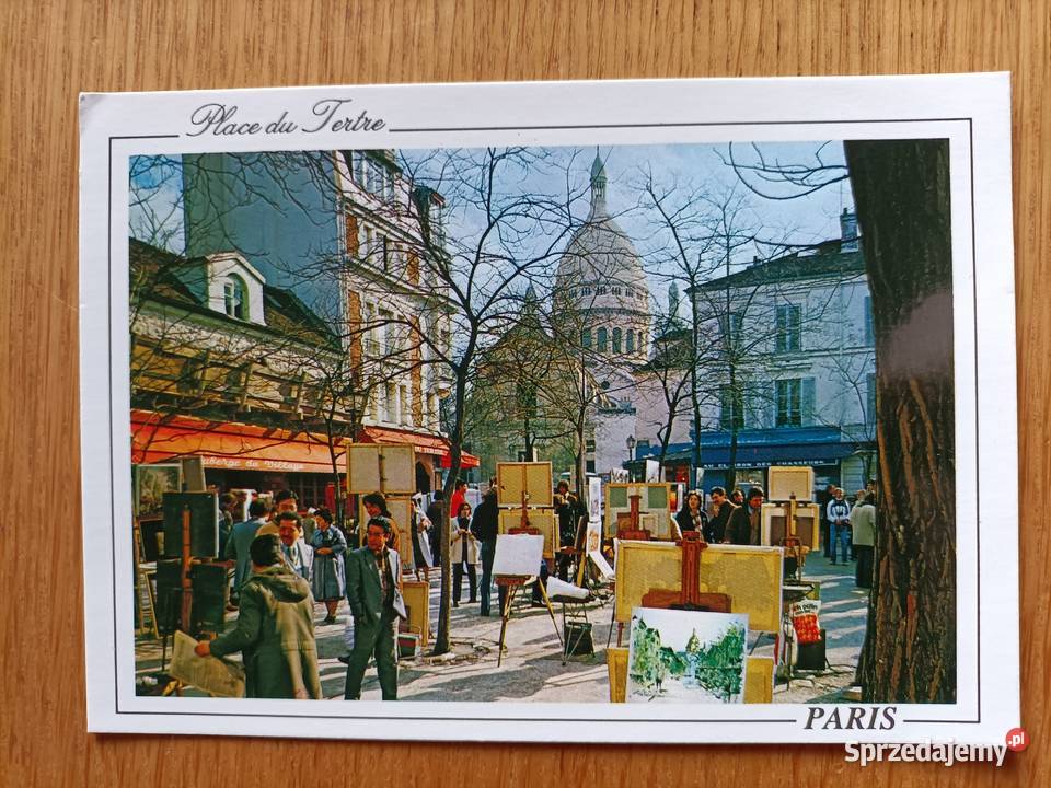 PARYŻ WIDOK NA PLAC TERTRE NA MONTMARTRE Pocztówki i karty telefoniczne Piszczac