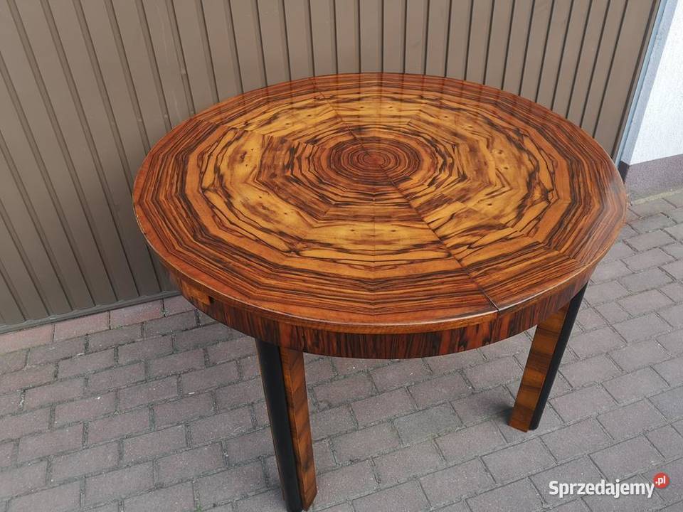 Stół ArtDeco 113 Okrągły Orzech Politura Antyk Swarzędz