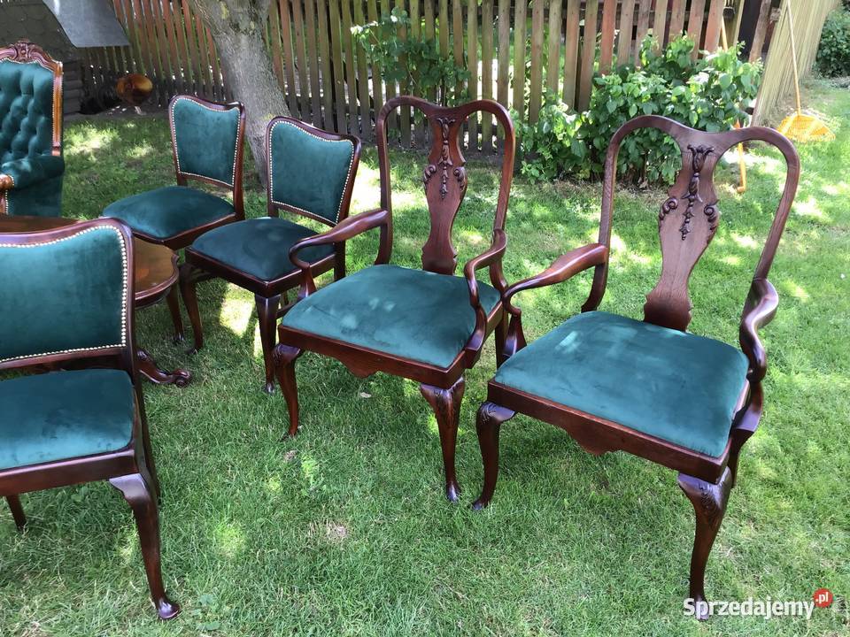 Dwa fotele tronowe fotele ludwikowskie Wieruszów
