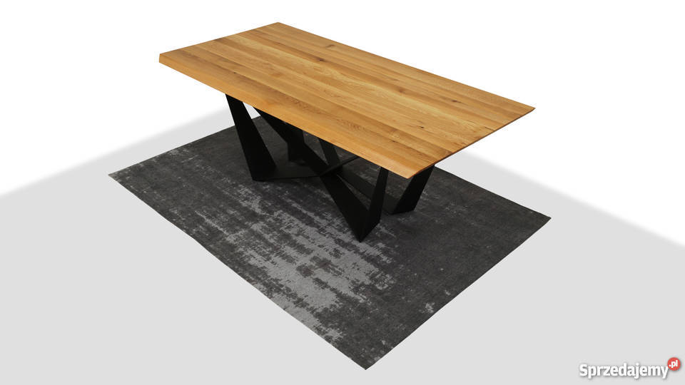 Stół noga metalowa Lite drewno dębowe loft Warszawa