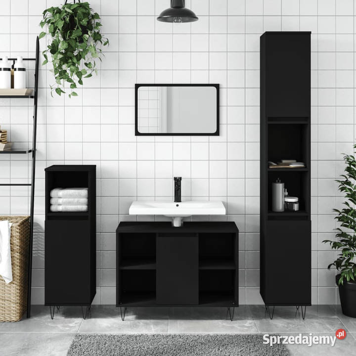 Szafka łazienkowa czarna 80x33x60 materiał Warszawa sprzedam