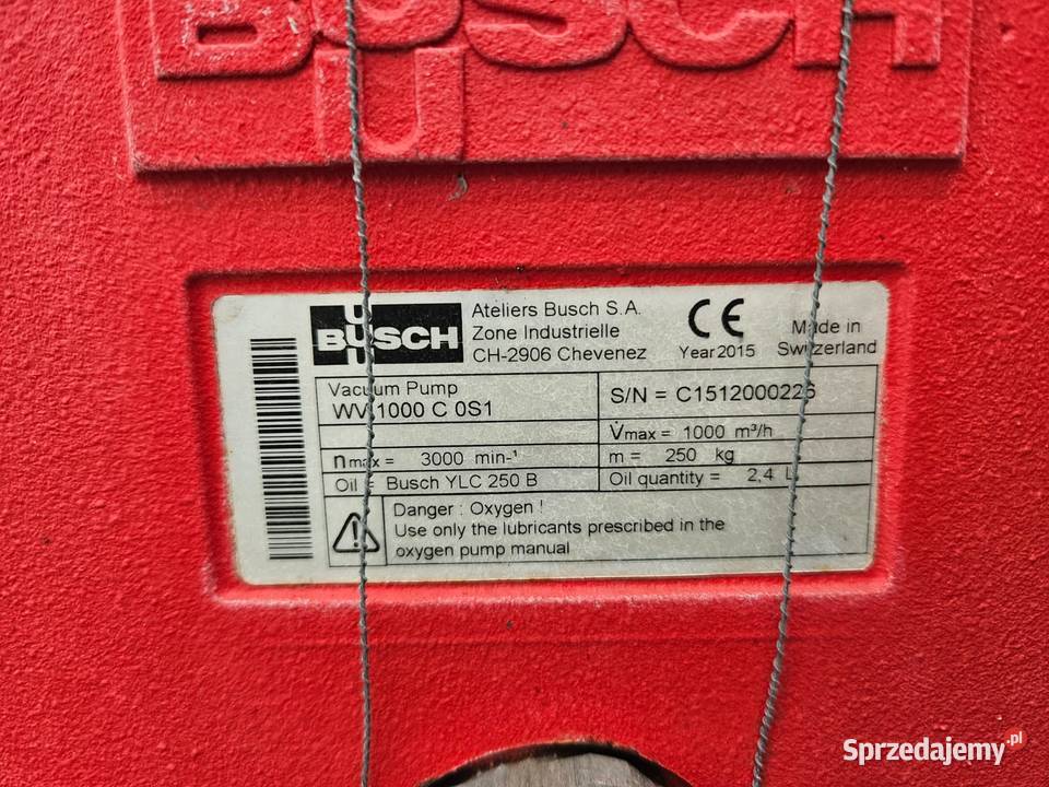 Pompa próżniowa Busch WV1000 C OS1 wielkopolskie Krotoszyn sprzedam