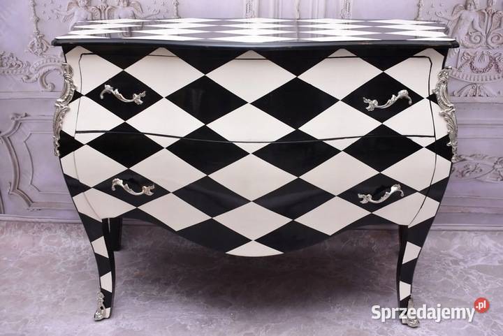 Królewska Biało Czarna Komoda Vintage Szafa Kraków
