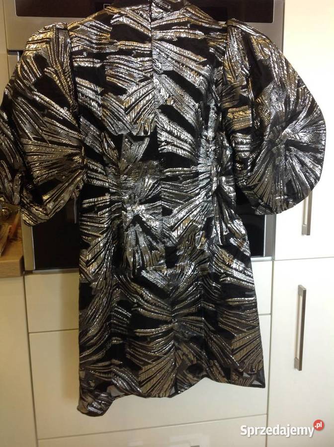 Srebrna Efektowna Sukienka Damska GINA TRICOT 36 lubuskie Nowa Sól sprzedam