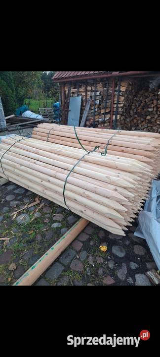 Słupki drewniane toczone paliki wałki drewno Słupki Dobre Miasto