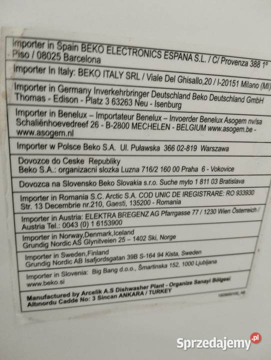 Zmywarka BEKO Rejowiec Fabryczny