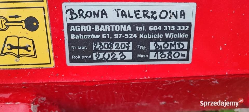 Brona talerzowa 3m agrobartona Komarówka Podlaska