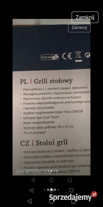 Gril stołowy elektryczny Moszczenica