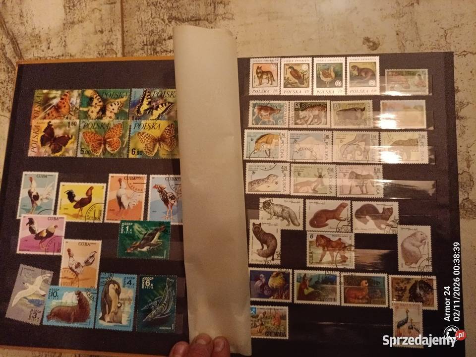 Znaczki klaser zwierzęta gady ptaki pieski kotki Krze Duże