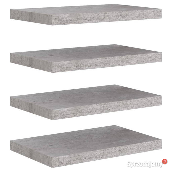 Półki ścienne 4 szarość betonu 50x23x38 MDF