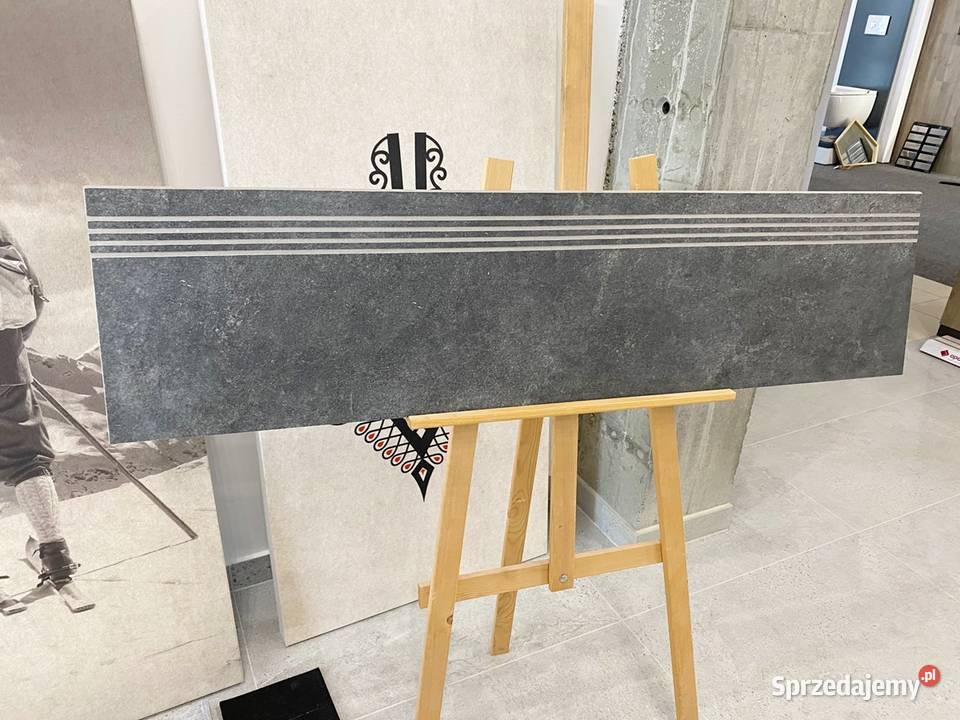 stopnica gresowa 30x120 kamień grafit gres