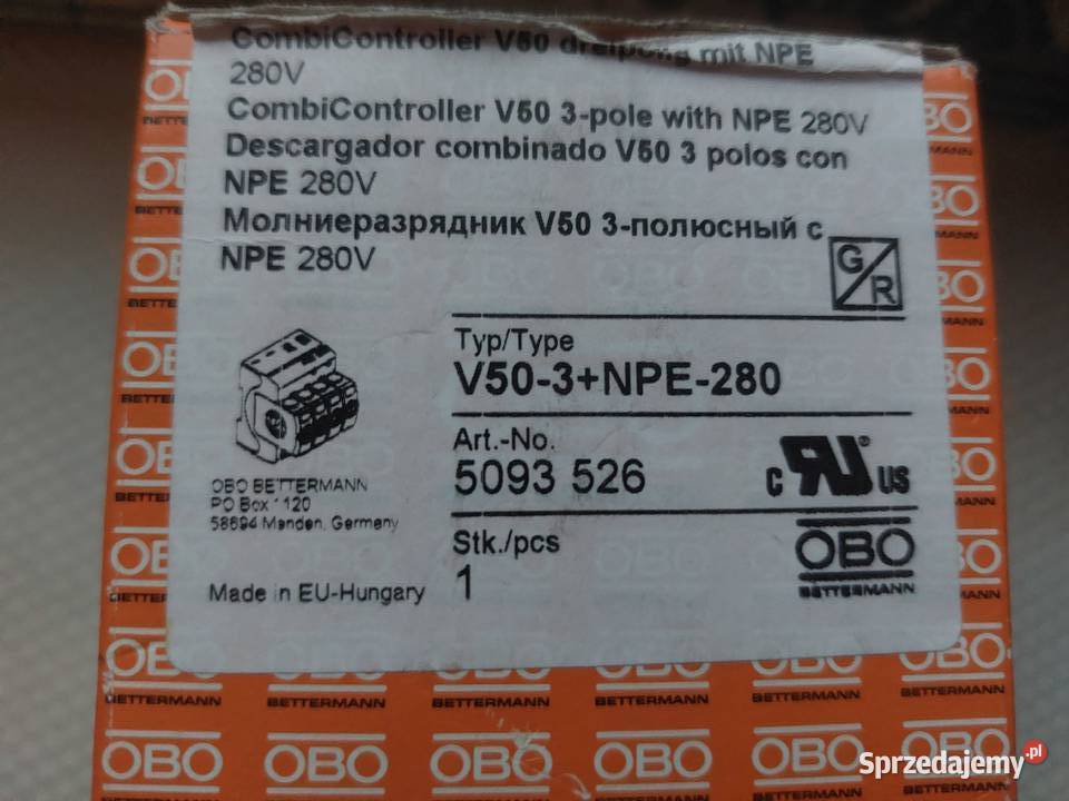 Obo Ogranicznik przepięć kombi v503npe280 3npe sprzedam