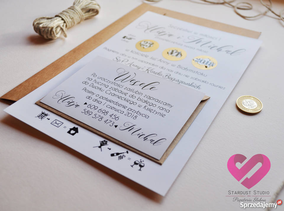 Wyjątkowe zaproszenia ślubne ze zdrapką Stardust Białystok
