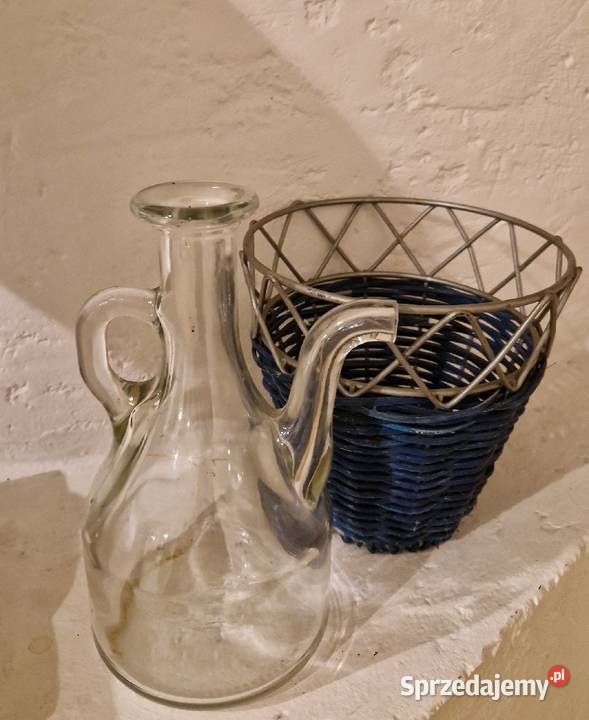 KOSZYK ze szklanym dzbankiem na oliwę Lublin