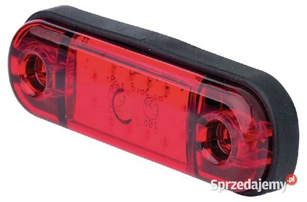 Lampa obrysowa LED prostokątna 1224V czerwona Kamionna