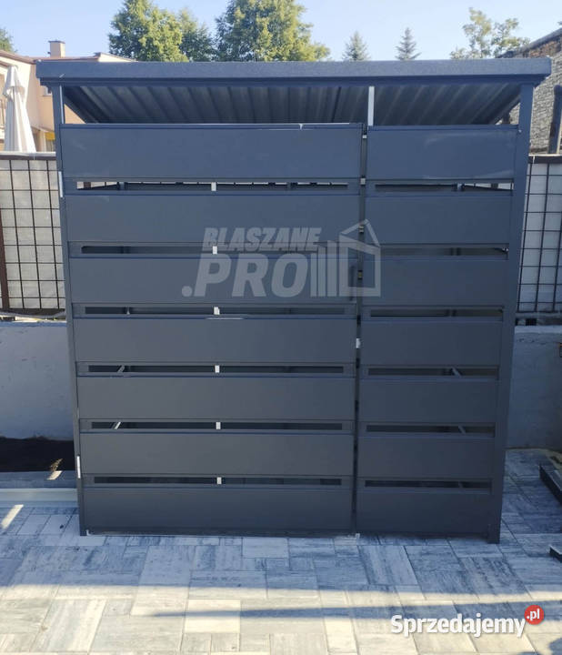 Wiata śmietnikowa spad tył 15x05m Antracyt Ogród warmińsko-mazurskie Morąg