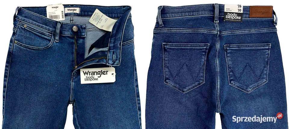 Spodnie damskie Wrangler High Rinse Skinny Blue Wrangler Spodnie Pisz