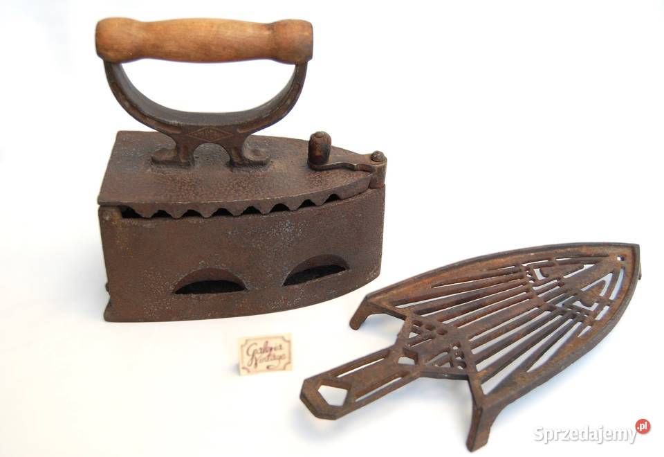 Antyczne przedwojenne żeliwne żelazko na węgiel Dekoracje i ozdoby Lublin