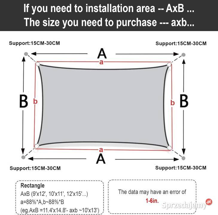 Sunnylaxx Prostokątny żagiel przeciwsłoneczny 4