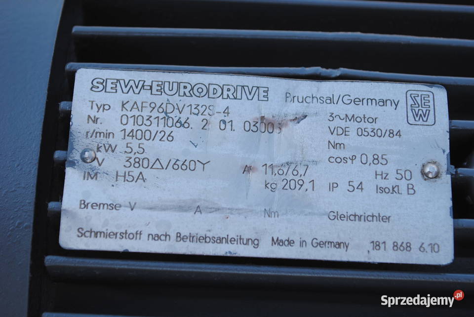 Motoreduktor kątowy 55kw 26obrmin firmy SEW Kargowa