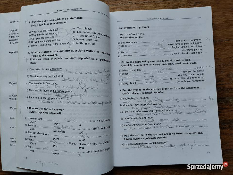 Testy Gimnazjum gramatyczne i leksykalne z j Kultura i Rozrywka małopolskie