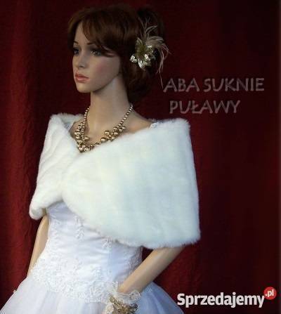 Nowa etola ślubna bolerko futerko białyecruivory Puławy sprzedam