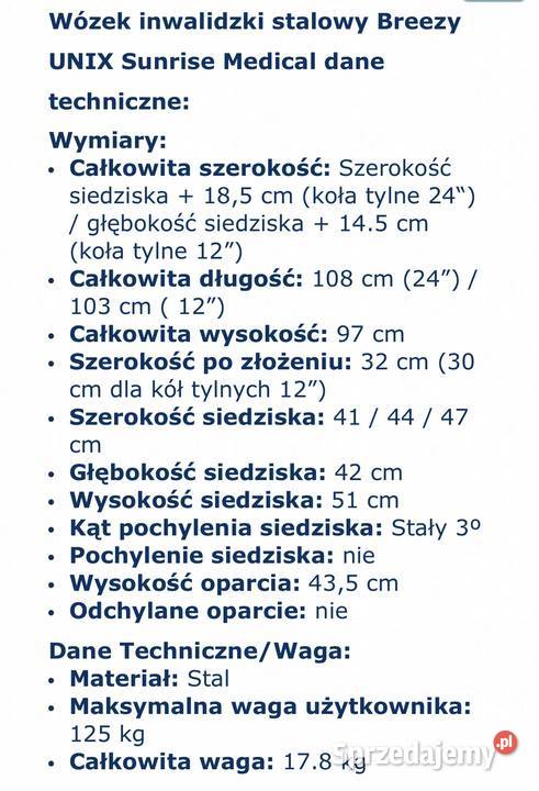 Wózek inwalidzki Breezy Sierpc
