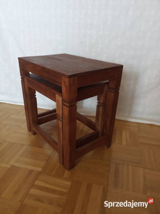 komplet stolików kawowych z drewna egzotycznego Łęczyca sprzedam