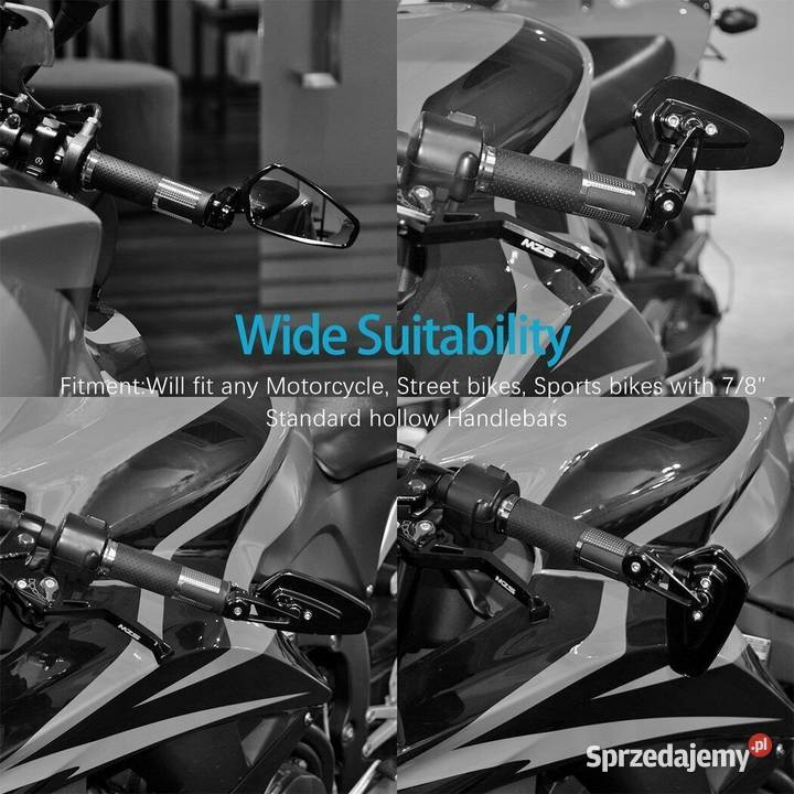 Lusterka motocyklowe końcowe bez adapterów Gaszowice