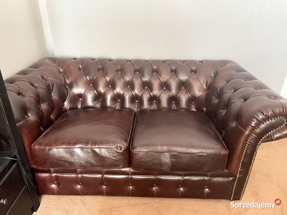Kanapa chesterfield ze skóry naturalnej Kołobrzeg