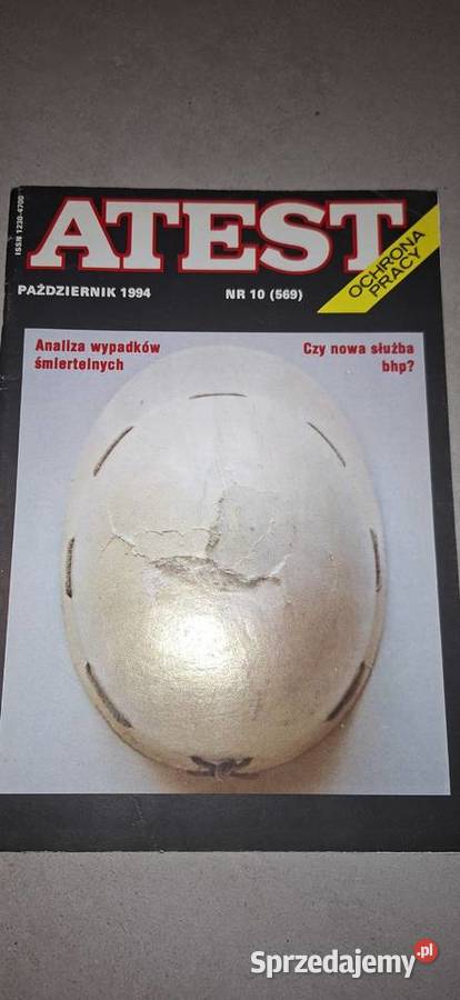 Kultowy ATEST 101994 BHP hełmy i sarkazm lat 90 Łęczyca