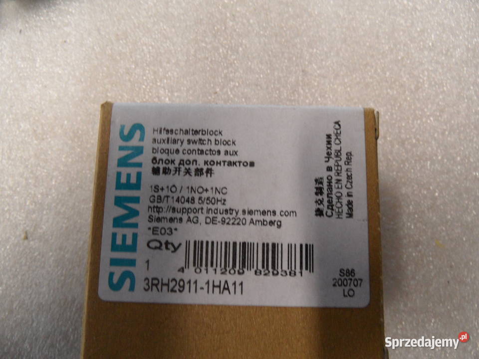 Styk pomocniczy Siemens 3RH29111HA11 6A 230V Olsztyn