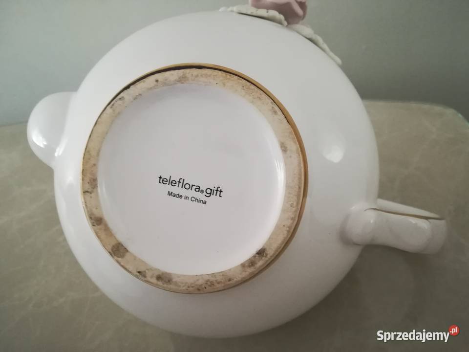 Czajnik ceramiczny z różą Teleflora gift Łódź