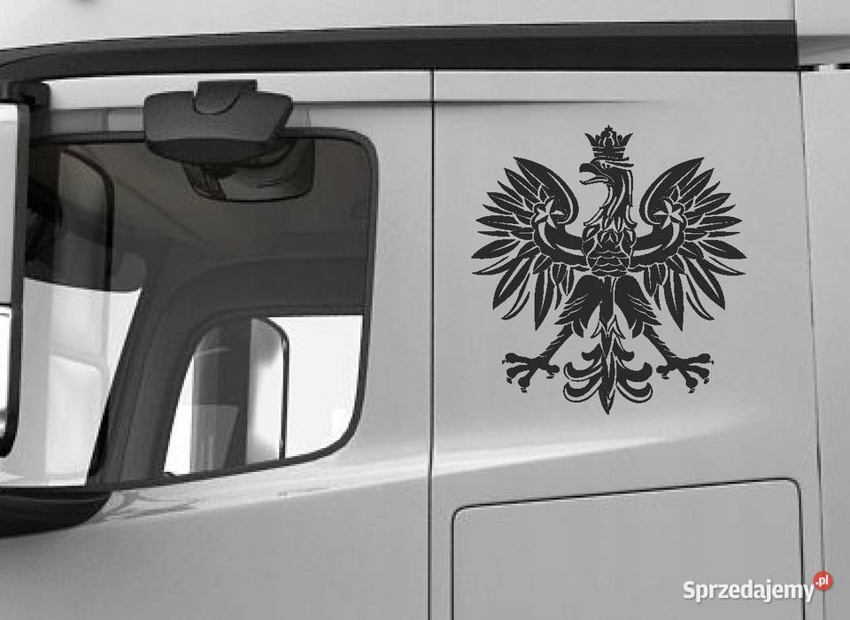 Naklejka ORZEŁEK na bok pojazdu 48x50 czarny wielkopolskie Kobierno sprzedam