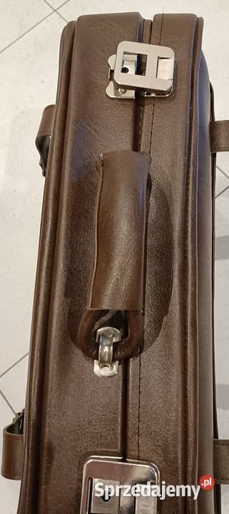 Ładna skórzana torba podróżna vintage PRL Warszawa