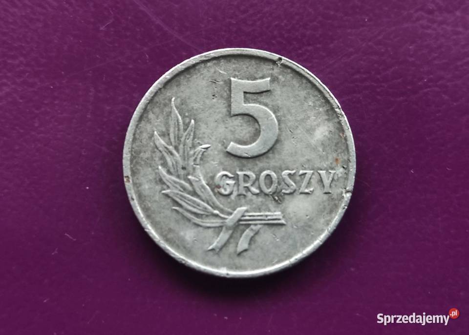 Moneta z PRLu 5 groszy 1958 r Rzadka i ładna Pruszków