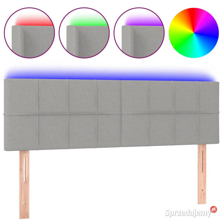 Zagłówek do łóżka z LED jasnoszary 144x5x7888 Warszawa