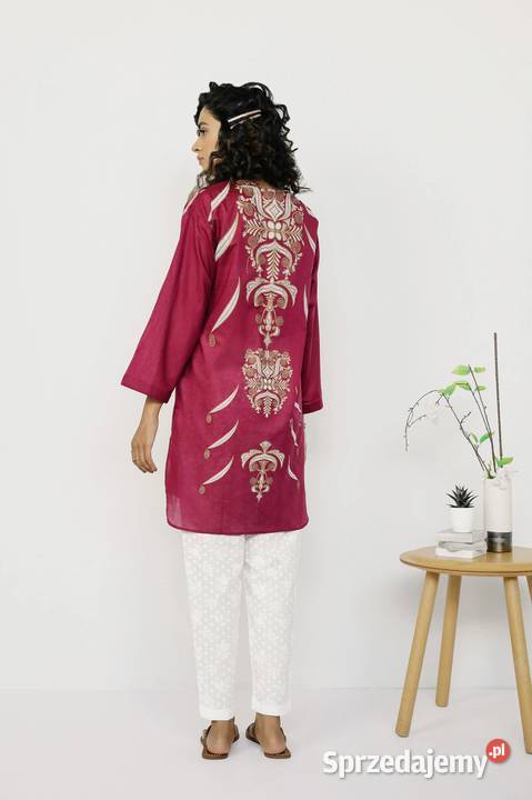 Nowa tunika indyjska kurti kameez bawełna fiolet Rozmiar 36(S) zachodniopomorskie