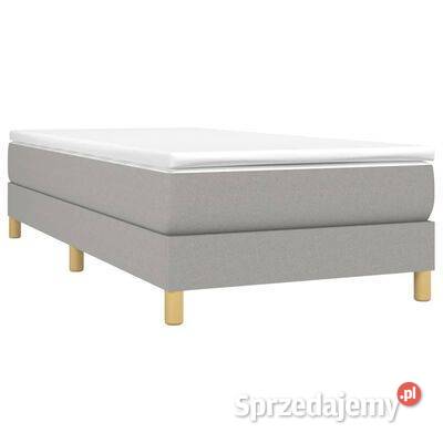 vidaXL Łóżko kontynentalne jasnoszare obite Warszawa sprzedam