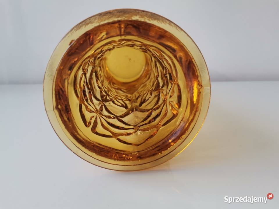 Stary duży wazon szkło miodowe HSG Hortensja śląskie Katowice