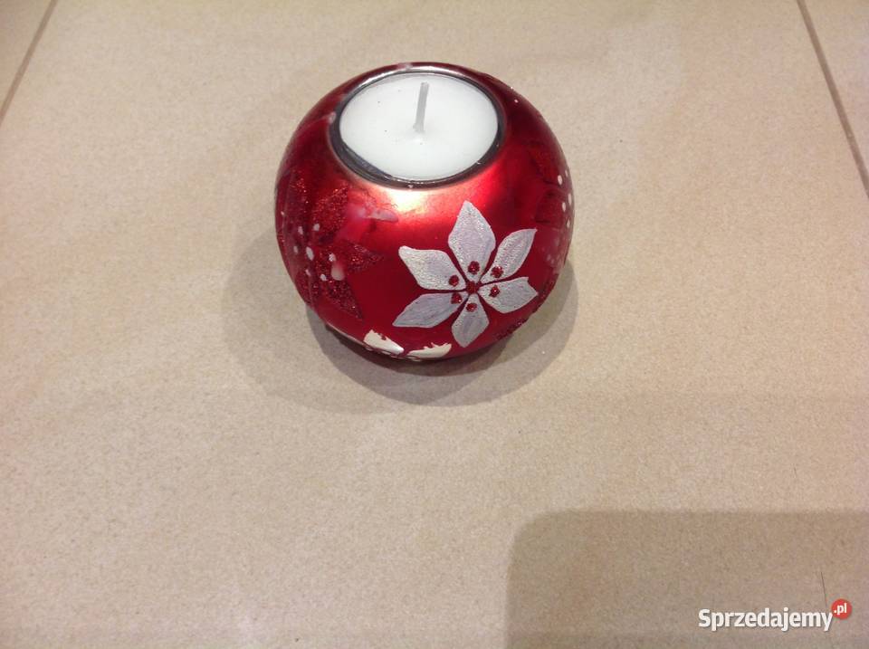 Bombka Szklana Świecznik czerwony lubuskie Nowa Sól sprzedam