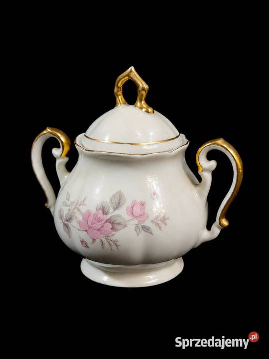 Piękna Porcelanowa Cukiernica w Róże FP Zajear Poddębice