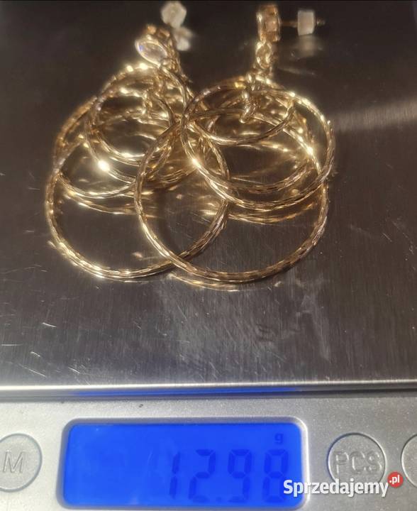 Piękne Kolczyki Srebro pr 925 pozłacane złocone Szczecin