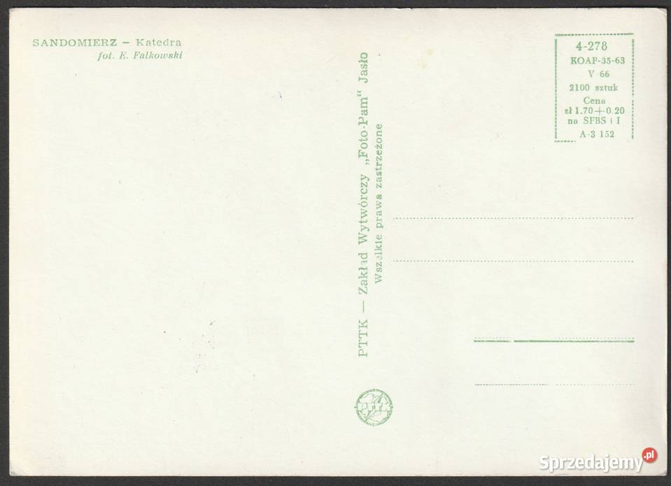 SANDOMIERZ KATEDRA 1966 BEZ OBIEGU 2100 SZTUK Antyki, Sztuka, Kolekcje Łódź