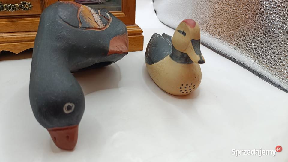 Figurki ceramiczne ptaki dwie kaczki Zamość