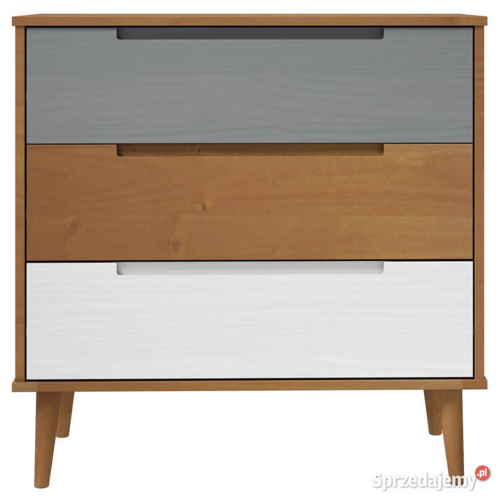 Komoda brązowa MOLDE 80x40x80 lite drewno Warszawa