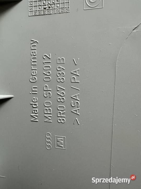 Osłona podsufitki tył Audi Q5 8R 8R0867839B