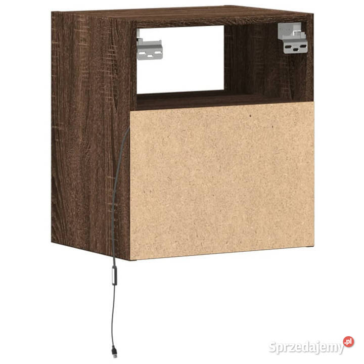 Ścienne szafki TV z LED 2 brązowy dąb 41x31x45 Warszawa sprzedam